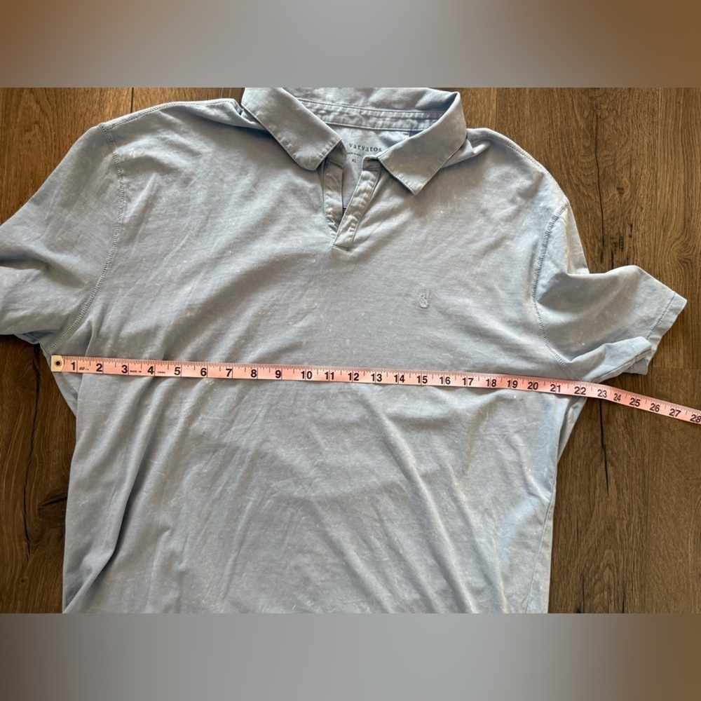 John Varvatos Marble Wash Polo Light Blue Size XL - Picture 4 of 10